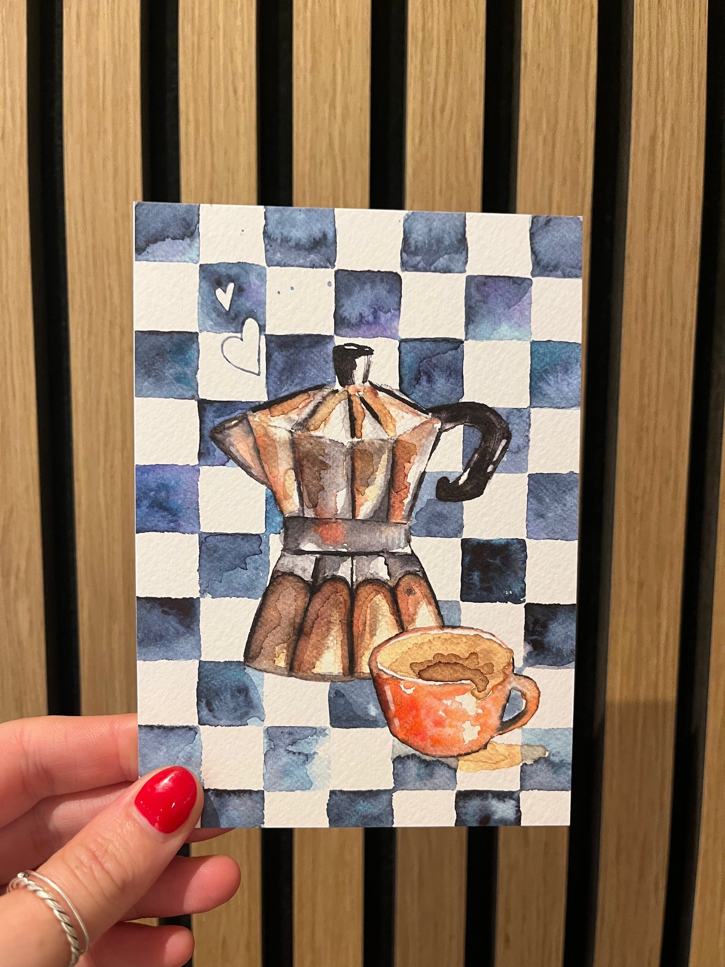 Kaart Koffiekan blauw - Linda Koster