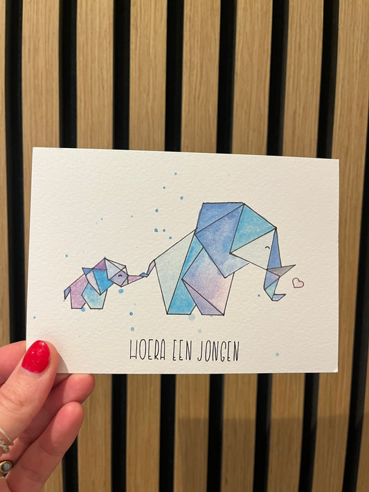 Kaart Hoera het is een jongen - Linda Koster