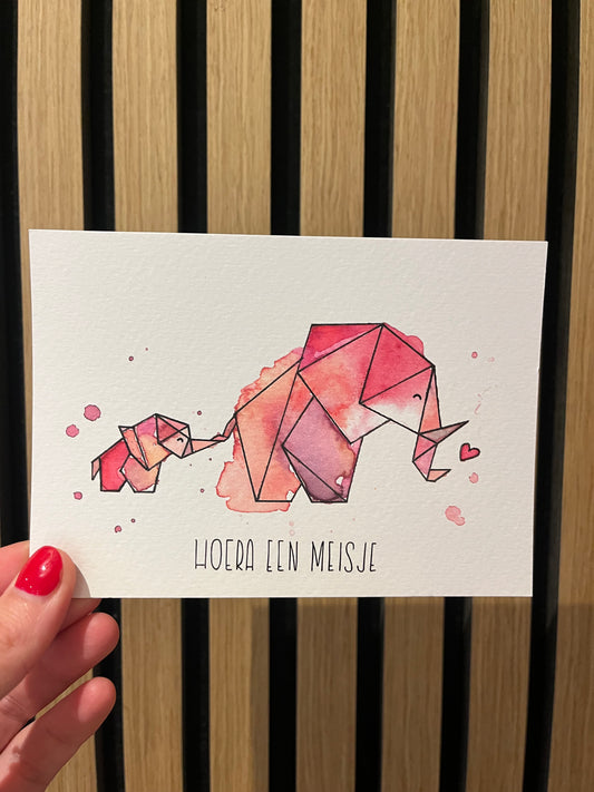 Kaart Hoera het is een meisje - Linda Koster